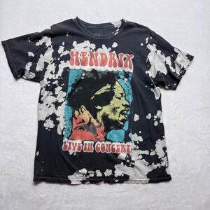 Jimi Hendrix Live In Concert Bleached Graphic T Shirt Size M